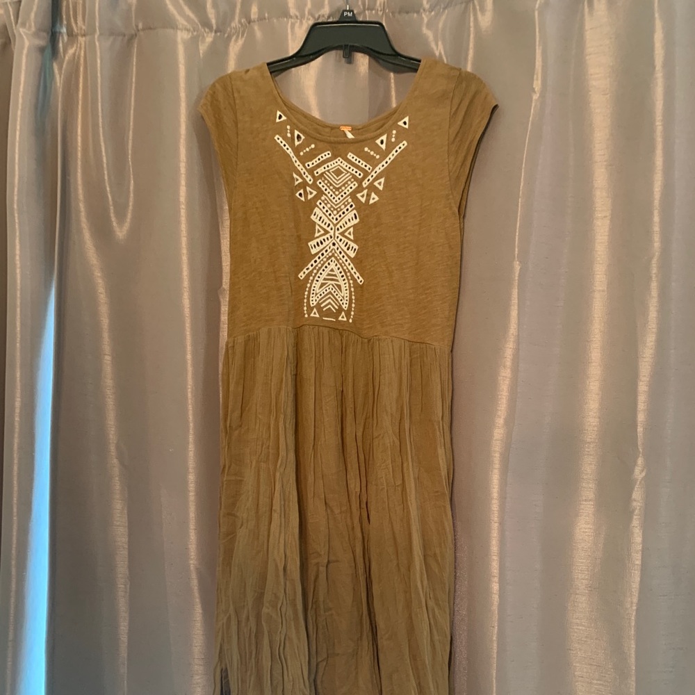 Free People mustard Aztec dress